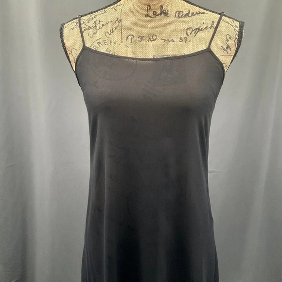 Theory Slip Dress Women Size 2 Silk Sheer Black Slip On Adjustable Straps - Picture 4 of 7